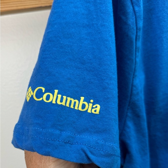 Men’s Columbia Short Sleeve Crew Neck Graphic T-Shirt, Blue, Large - Picture 2 of 4